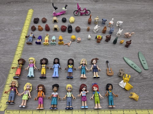 50+  LEGO Lot Of FRIENDS MINIFIGURES Animals Pets Bikes Hair  - Picture 2 of 12