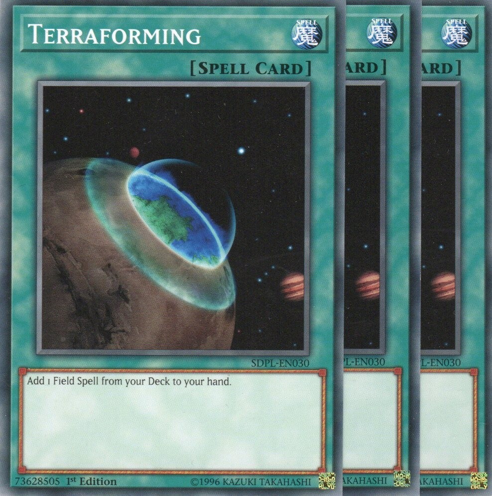 yugioh 3x Terraforming SDPL-EN030 COMMON 1ST EDITION ENGLISH