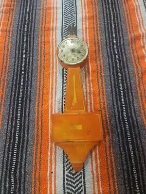 #ad Vintage Ingraham Banjo 8 Day Wall Clock Eagle Parts Or Repair $29.99