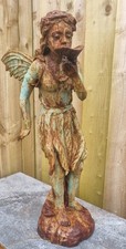 Rusty Cold Cast Iron Fairy Statue Garden Ornament