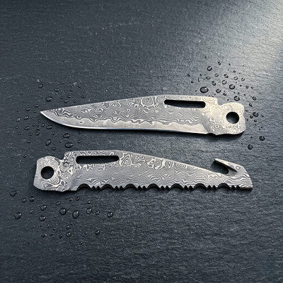 2-in-1 VG10 Damascus Main & Saw Blade   For Leatherman CHARGE TTI/WAVE | HRC60+