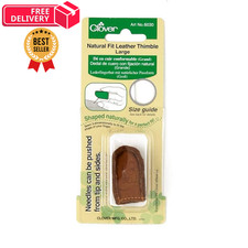Clover Natural Fit Leather Thimble Large Each, white