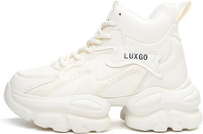 Sneakers donna zeppa beige nere plateau suola grossa comode antiscivolo inn