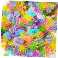 33 FT Easter Tinsel Garland Colorful Egg Tinsel Twist Garland with Confetti