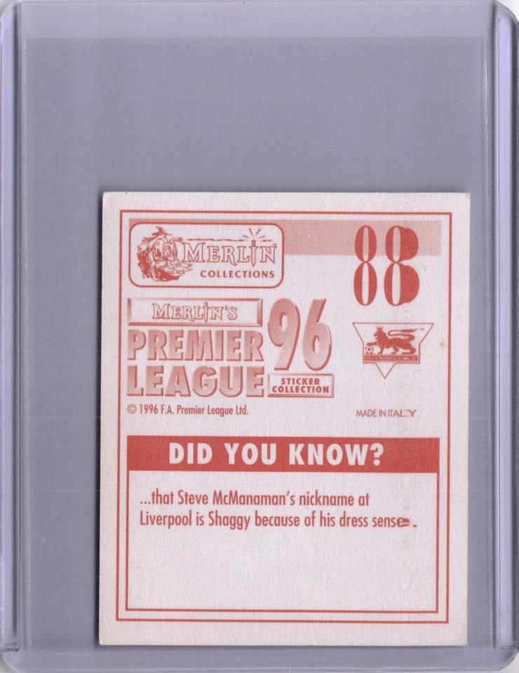 Merlin Premier League 1996 Football Sticker 88 Neil Ruddock Liverpool - Image 4 of 4