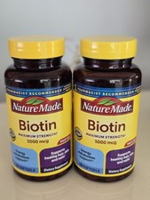 2 PACK Nature Made Maximum Strength Biotin 5000 mcg 120 Softgels Exptn 04/ 2027