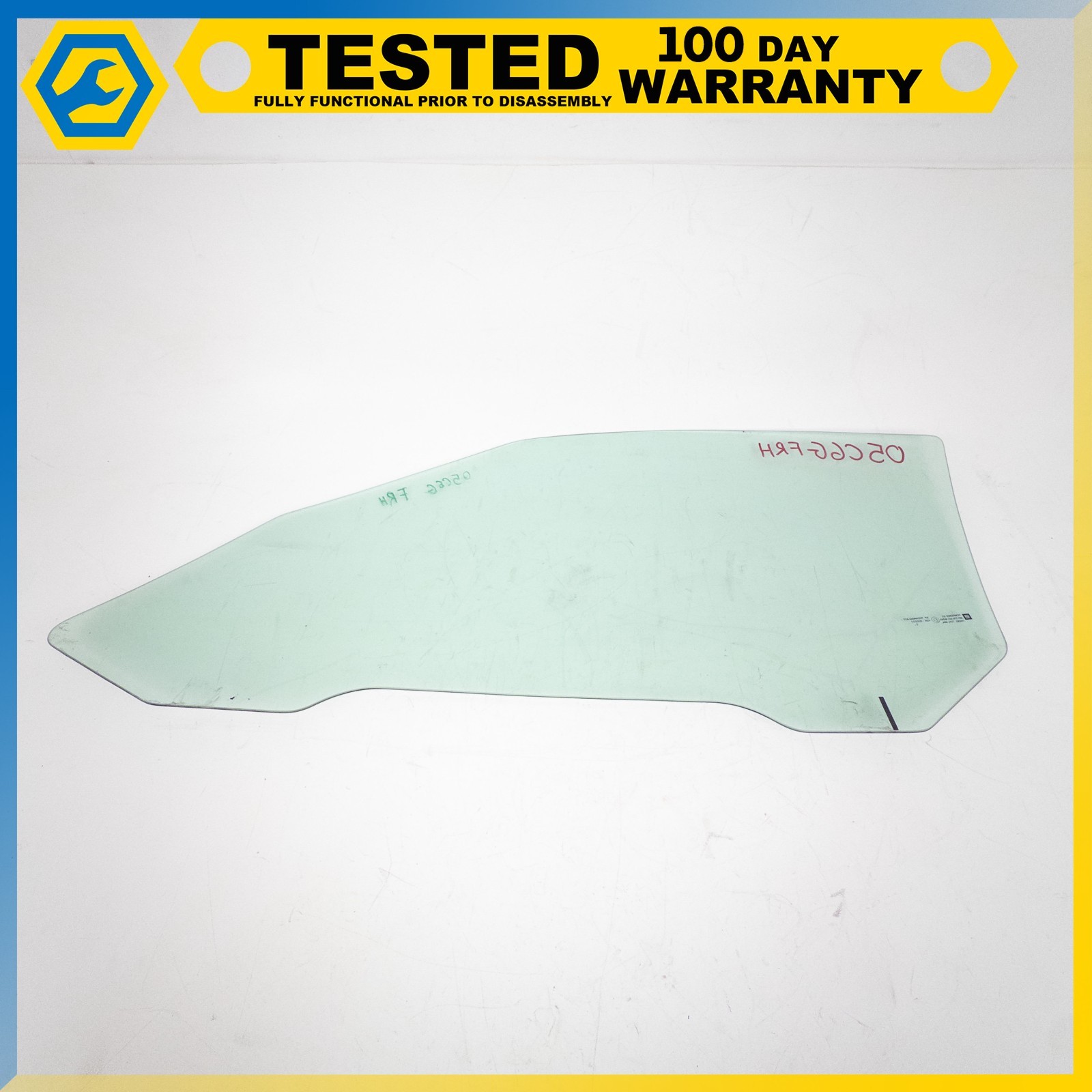 05-13 CHEVROLET CORVETTE C6 FRONT RIGHT PASSENGER SIDE DOOR WINDOW GLASS OEM