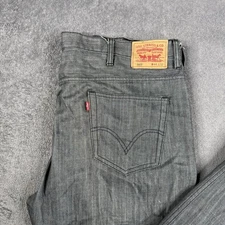 VTG Levi's 569 Loose Straight Jeans Men's 44x32 Gray Denim Y2K Hip Poop Baggy