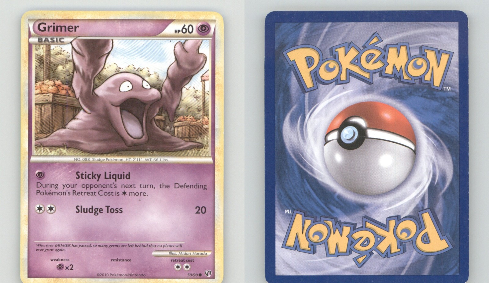 GRIMER 50/90 COMMON HGSS UNDAUNTED POKEMON LIGHTLY PLAYED