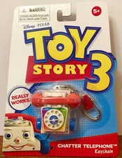 HTF Basic Fun Fisher Price Toy Story Chatter Phone Keychain NIP