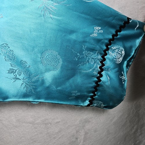 Kimono donna vintage anni 60 blu medio chinoiserie broccato *leggi* - Foto 14 di 19
