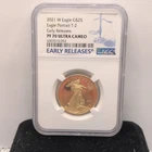 2021 $25 Eagle Portrait T-2 Proof NGC PF 70 Ultra Cameo Early Releases Gold Coin