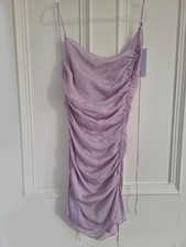 Mango Supriya Lele Gathered Draped Open Back Satin Dress *Brand New* UK 8