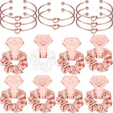 8 Pieces Satin Hair Scrunchies Bridal Shower Gift Scrunchy Rose Gold, White