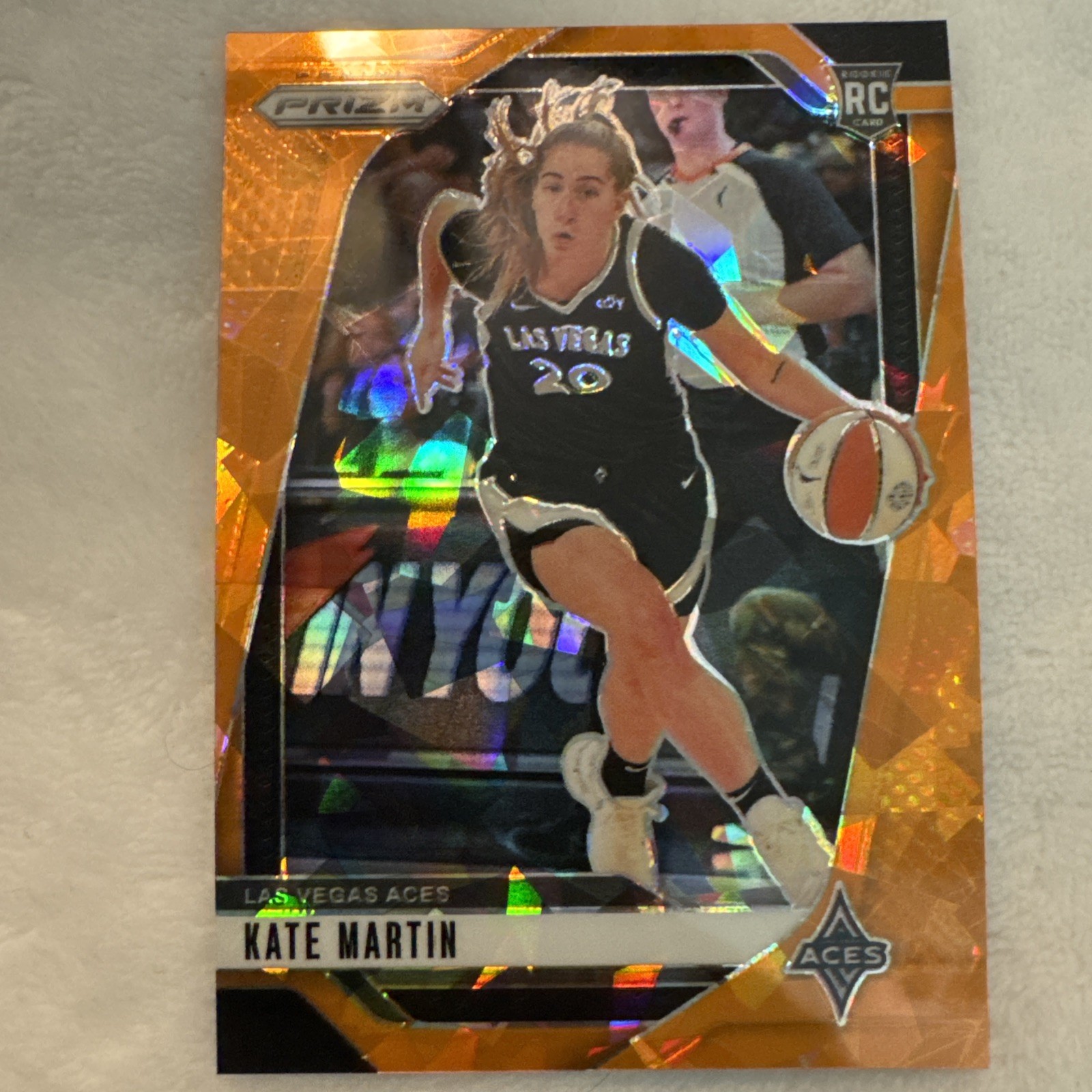 2024 Prizm WNBA #126 Kate Martin ORANGE CRACKED ICE PRIZM RC - Aces