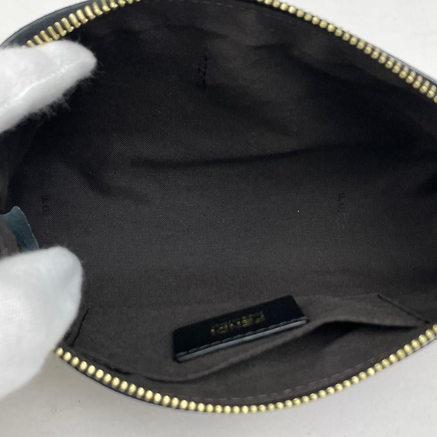 FENDI Zucchino Chain Pouch Handbag Coated Canvas Black Multicolor 8BR592 #BS1201 thumbnail 7