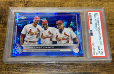 2022 TOPPS CHROME ONE LAST DANCE BLUE PUJOLS MOLINA #168 REFRACTOR PSA 8