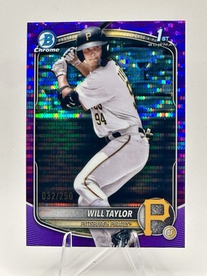 2025 1st Bowman Chrome /250 * Purple Pulsar * Refractor 032/250 Will Taylor