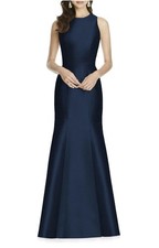 ALFRED SUNG D734 Black Dupioni Bow Open Back Cut-Out Mermaid Gown Dress 10 US