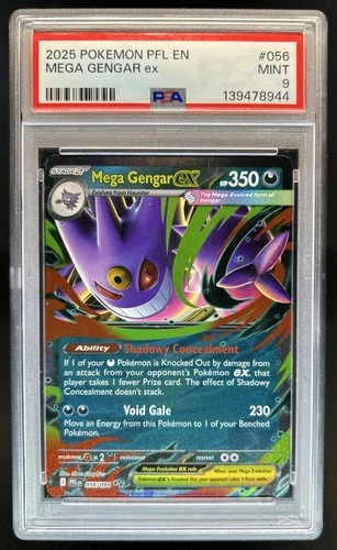 2025 Pokemon Phantasmal Flames Mega Gengar ex Double Rare #056/094 PSA 9
