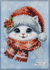 Little Cat Bead Embroidery Kit DIY Craft Kit Needlepoint Beadwork b142