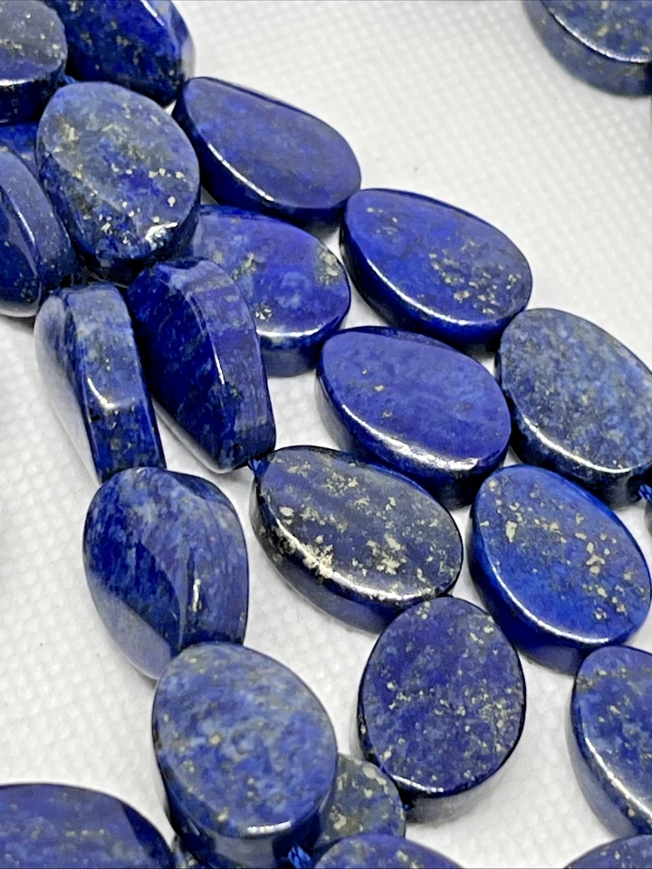 Lapislazuli Lapis Perlen Oval geschwungen 18 mm 22 Stück Edelstein Kristall DIY - Bild 4 von 4