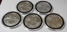 2016 LOT OF 5 AMERICAN SILVER EAGLES, 1 OZ FINE SILVER EACH, BU ENSCAPULATED