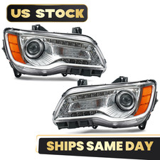 For 2011-2014 Chrysler 300 Hid/xenon Headlight Chrome W/ Afs Left+right Pair