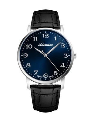 ADRIATICA Men Quartz Casual Watch Classic Dress Blue Dial Waterproof Swiss 41mm