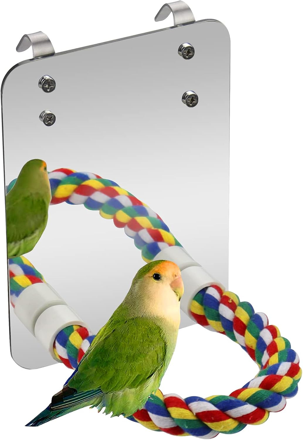 Bird Mirror Perches Rope for Cage Parrot/Budgies/Small Birds/Cockatiels/Parakeet