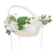  WhiteBridal Cesto: Cesto Bambina Fiori Per Collezione Petali Anello Confetti