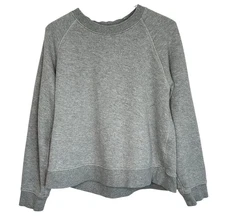 Jenni Kayne Saturday Sweatshirt Small Gray Terry Beach Crew Quiet Luxury Basic