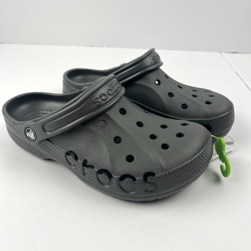 CROCS Baya Clogs Sandals Mens 6 Womens 8 Black Slip On Shoes Beach Water NEW