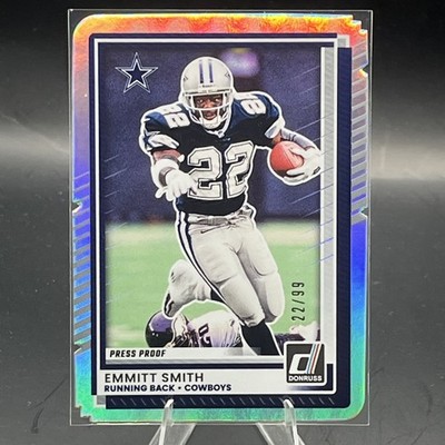2025 Panini Donruss Emmitt Smith #4 Die Cut Silver /99 Cowboys Jersey Match
