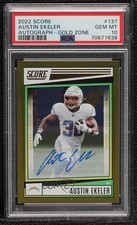 2022 Score Gold Zone Signatures 47/50 Austin Ekeler #137 PSA 10 GEM MT Auto 5ov