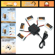 450mAh 3.7V Lipo Battery 25C for RC Drones + 5-in-1 Charger, Compatible with SYM
