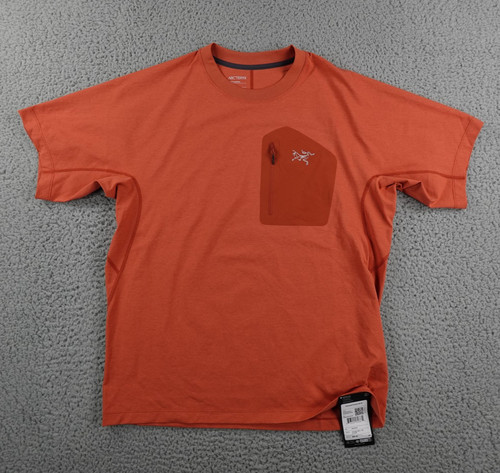 Arc'teryx Konseal Pocket Tee Shirt Mens Medium Stone Red Pocket Performance NEW