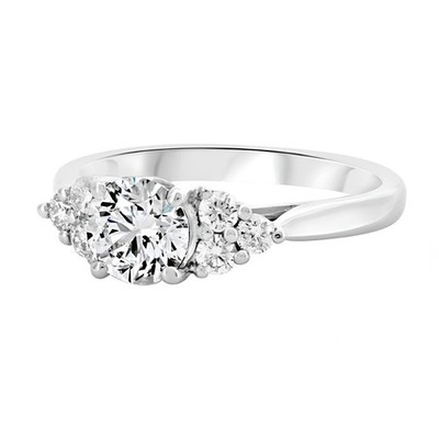 Platin funkelnder Diamant Ring E F VVS2 Lab Grown Rundschliff 0,83 Karat PT950