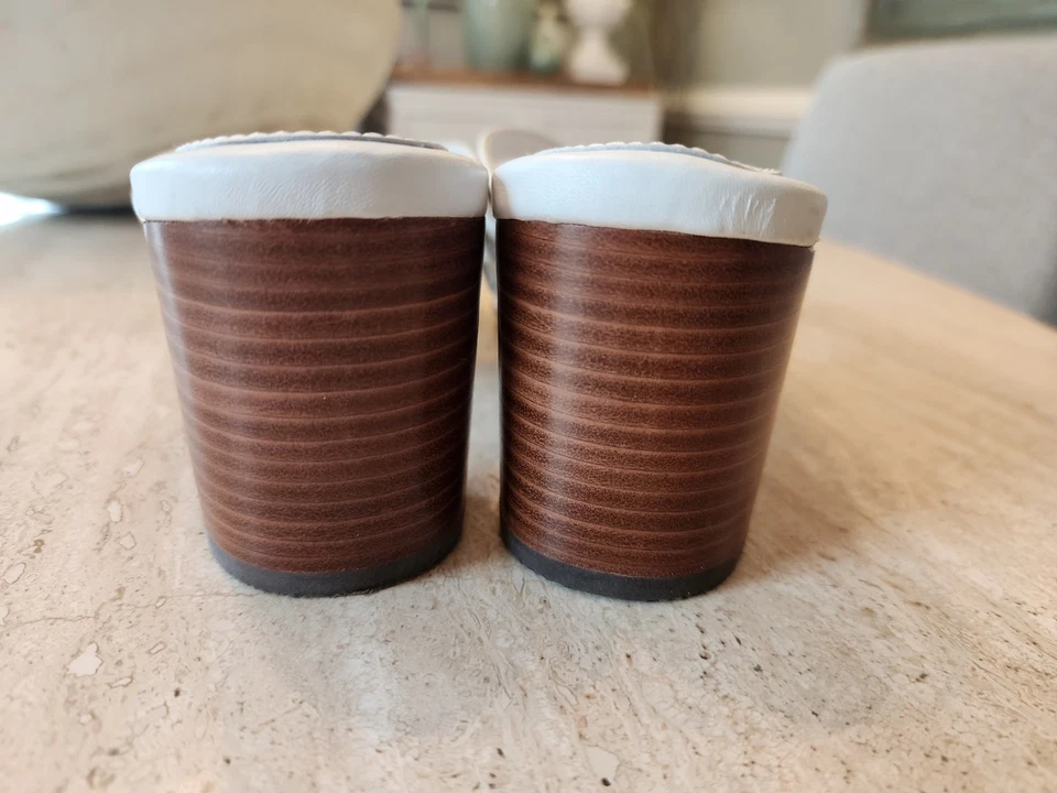 Sandalias Eric Javits 10.5 N Correa Cruzada Tacón Bloque Usadas 1X Foto 4 de 4