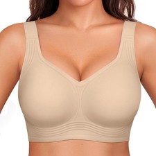 Womens Wireless Jelly Bra Plus Size Supportive Seamless Bras Full Coverage Push