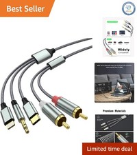 3-in-1 Lightning to RCA Adapter USB-C Audio Cable - 4.26FT Quality