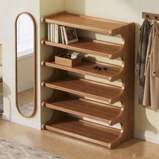 Bamboo Shoe Rack Compact Shoe Organizer Shoe ...