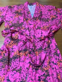 [NEW] Aubade - Short Kimono Robe - Tie Front - Pink Floral -  Loungewear