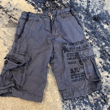 Boy's Guess Grey Blue Cargo Shorts Sz 8