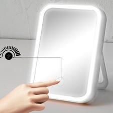 Rechargeable Lighted Makeup Mirror with Dimmable Lights , Portable Touch Screen