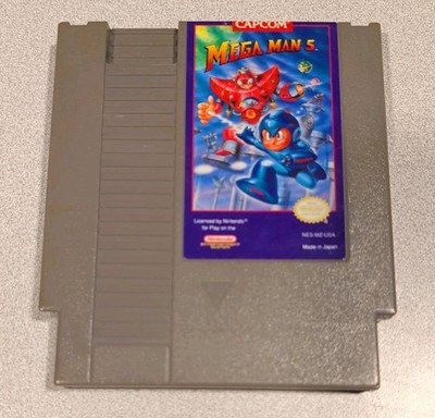 Mega Man 5 for Nintendo NES Cartridge w/Sleeve Tested Working Authentic Rare