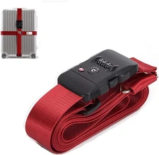 Adjustable TSA Luggage Straps,Cross Suitcase Belts 3-Digit Combination Lock for 