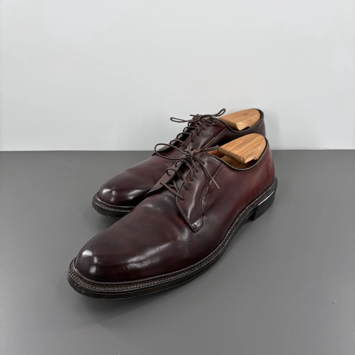ALDEN 990 Shell Cordovan Color 8 Plain Toe Blucher Shoes Oxfords