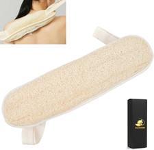 Estropajo de espalda de lufa natural, largo ducha y ba o, con asas, 40 pulgadas