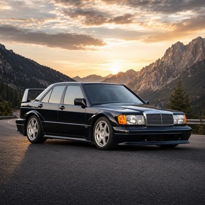 Mercedes-Benz 190E Evolution II Classic Sportlimousine Wandbild Poster Oldtimer